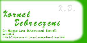 kornel debreczeni business card