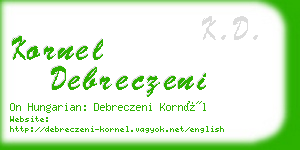 kornel debreczeni business card